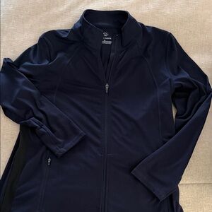 Talbots Navy with black side stripe full-Zip Jacket